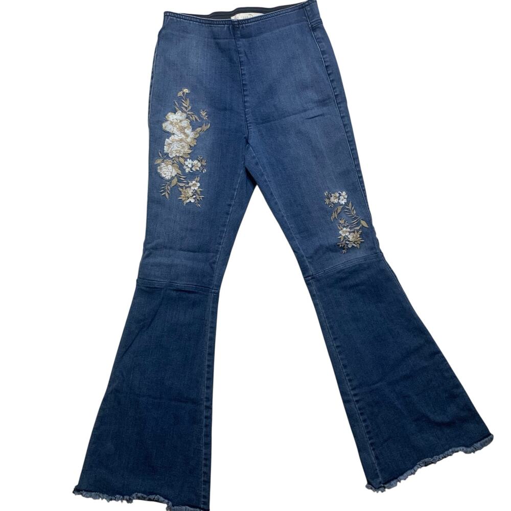 Women's Est. 1946 Flare Boho Chic Floral Pull On Jeans Size 2 - Excellent - Picture 4 of 11